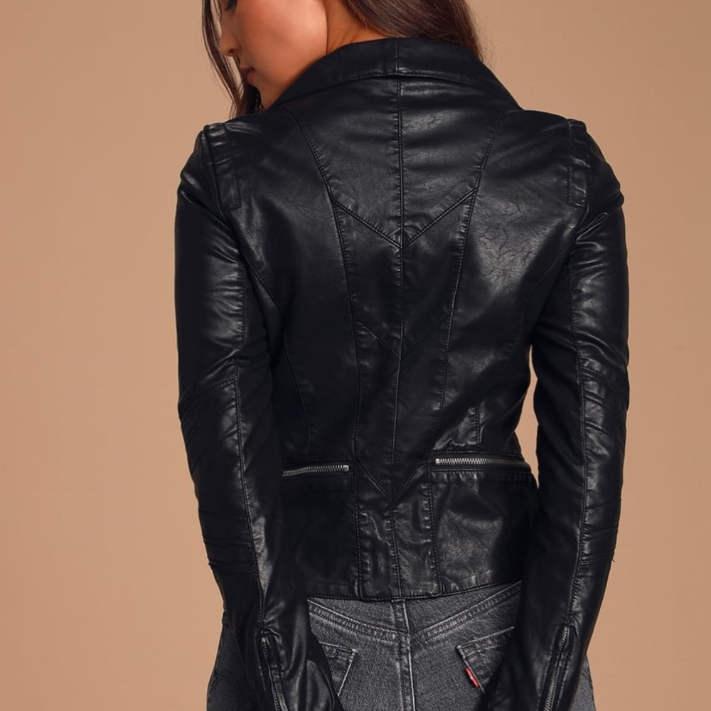 Lulus Black vegan leather jacket - Picture 2 of 6